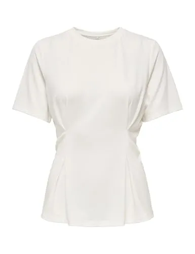 ONLY Onlelena maglietta donna plissettata maniche corte