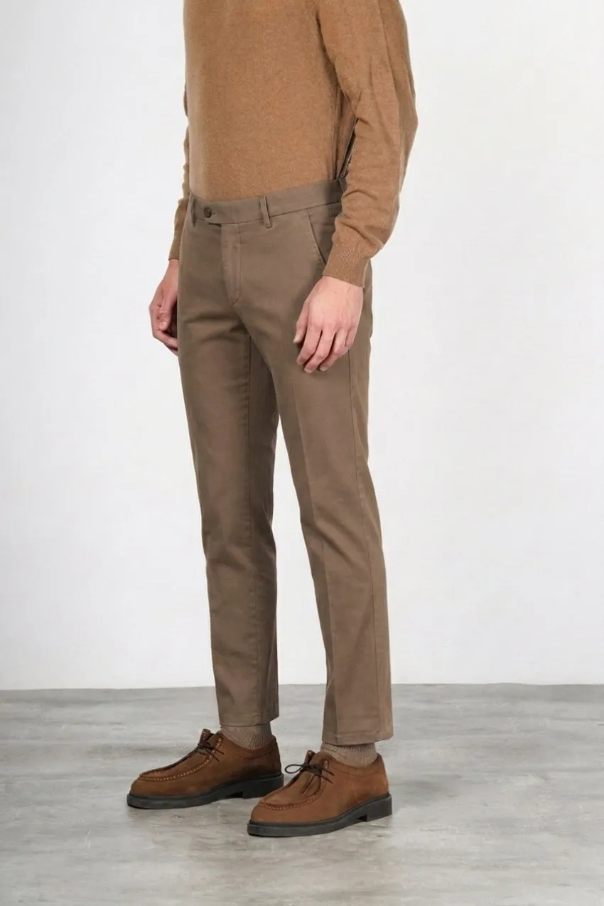 Mason's Torino Flex pantalone chino uomo marrone slim