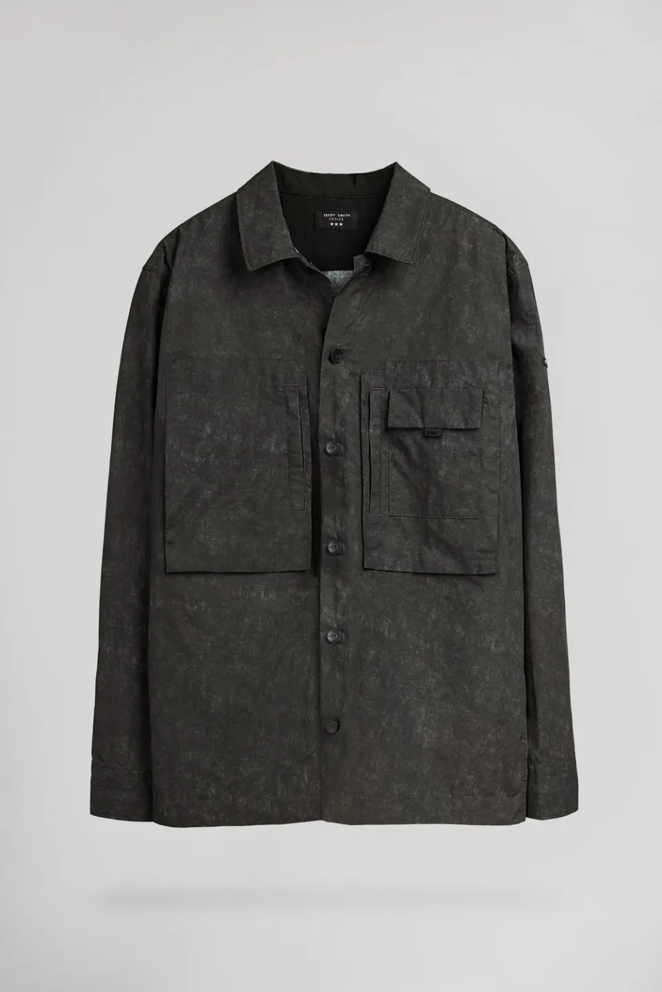 Teddy Smith C-Nylson sopracamicia uomo nero cotone