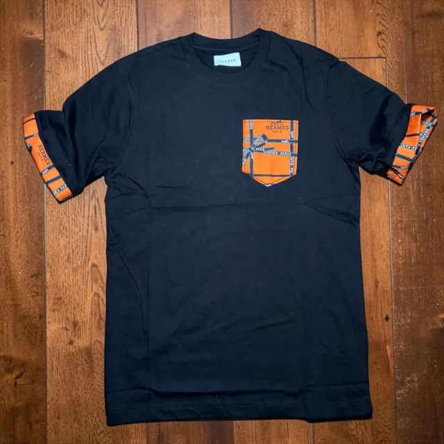 Never Say Never T-shirt Nera Hermes tessuto foulard