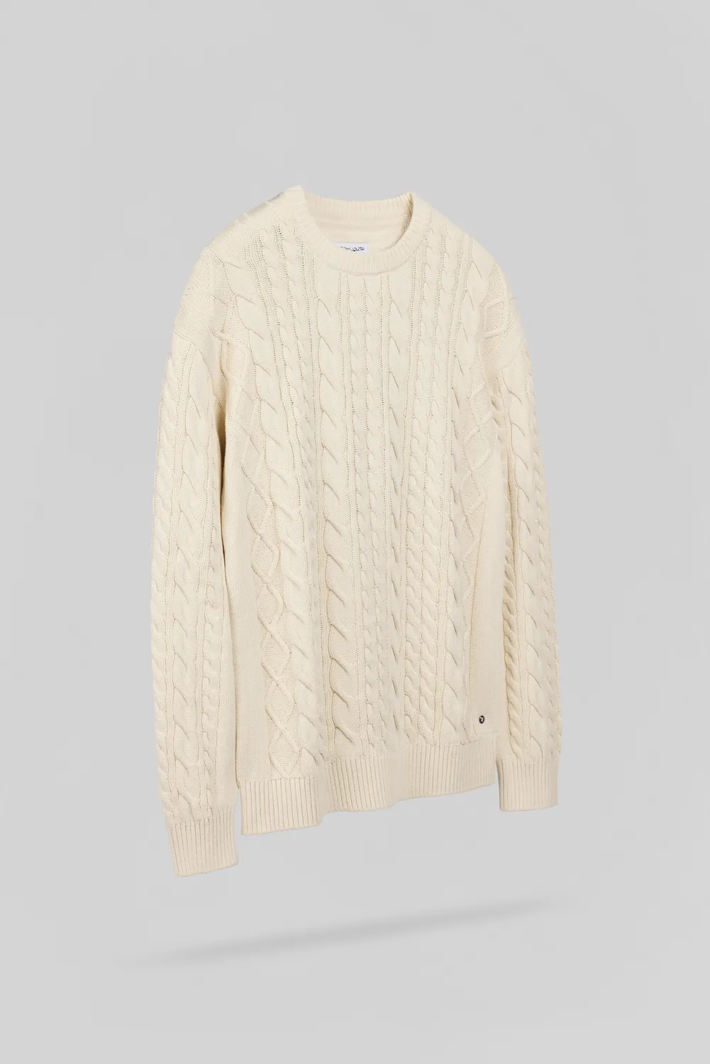 Teddy Smith P-Aron pull uomo crema trecce girocollo cotone