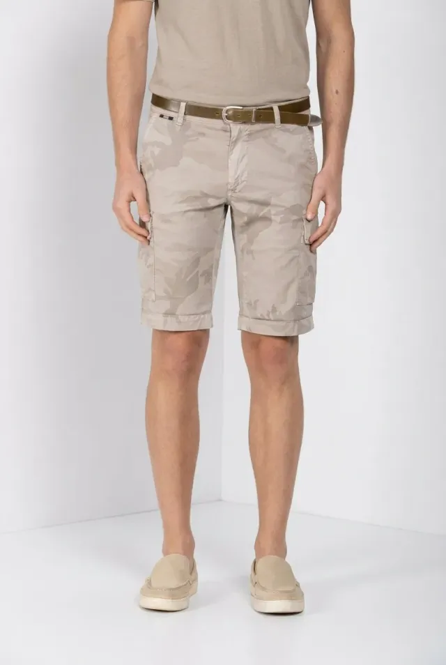 Mason's Chile bermuda cargo beige camouflage slim