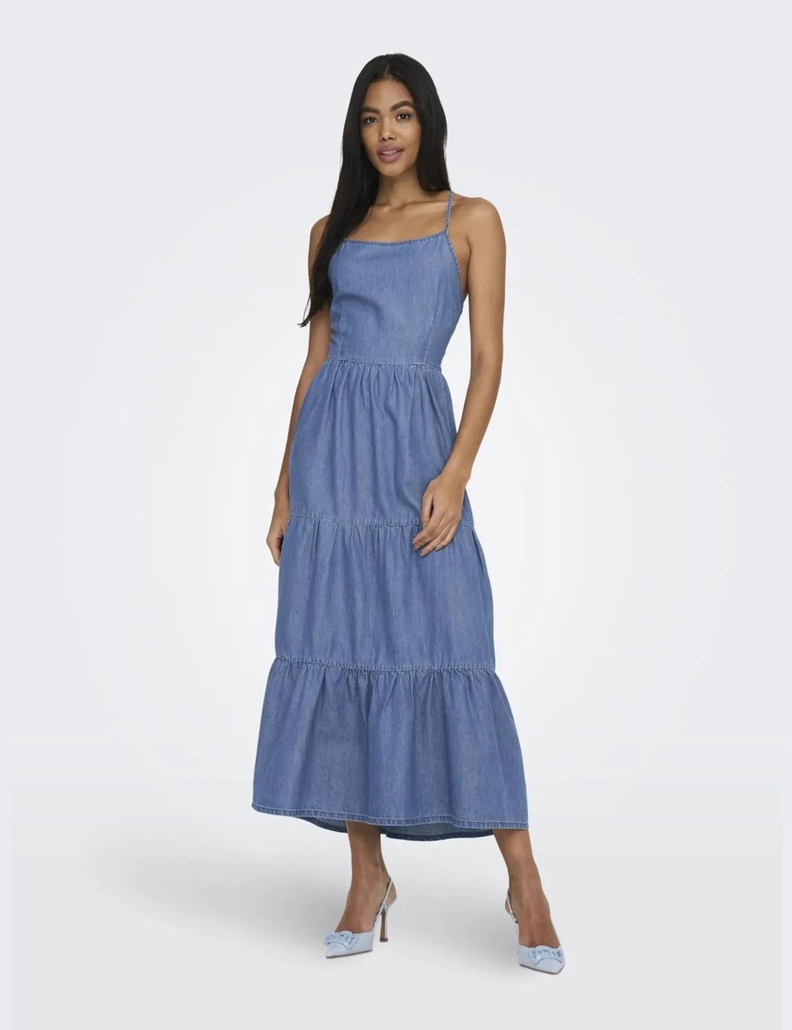Only Onlrina abito jeans donna S schiena scoperta