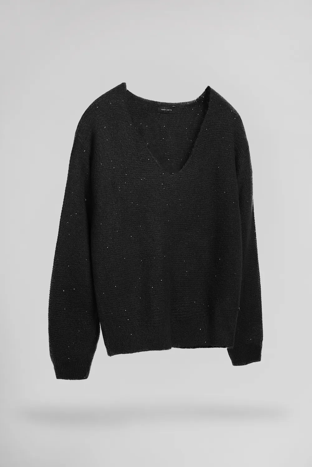 Teddy Smith P-Rachel maglia donna Noir filo scintillante