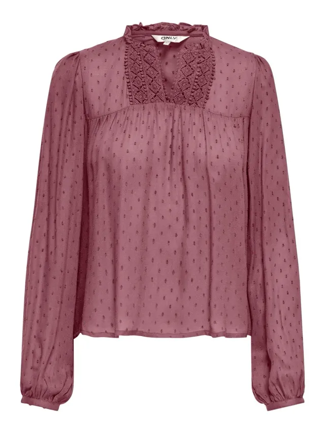 ONLY Onlgeza LS Dobby Tape top cloud dancer M