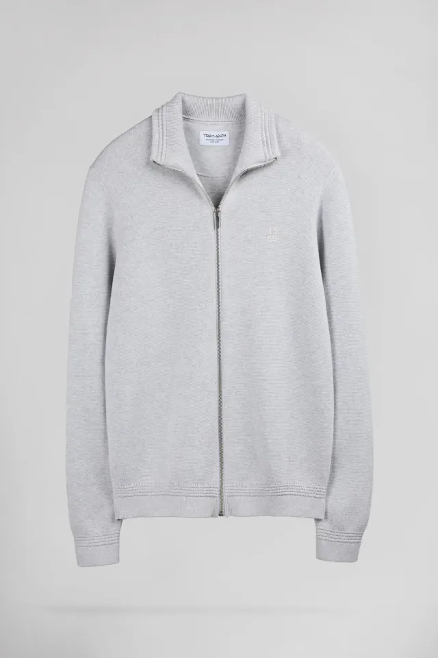 Teddy Smith G-Ettore 2 maglia zip collo alto grigia