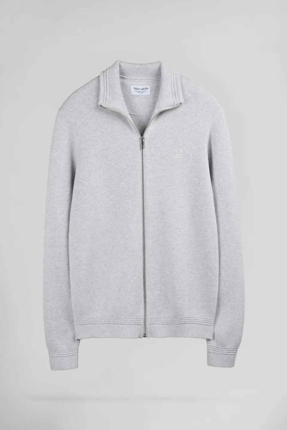 Teddy Smith G-Ettore 2 maglia zip collo alto grigia