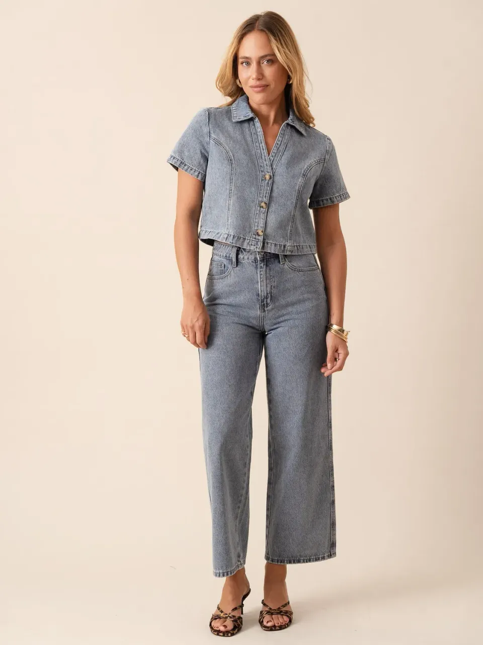 Oraije Colombe jeans wide blu vintage