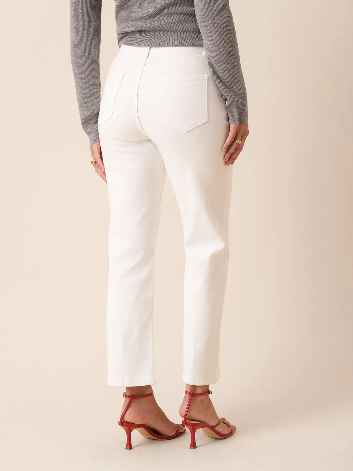 Oraije Solange jeans dritti bianchi regular