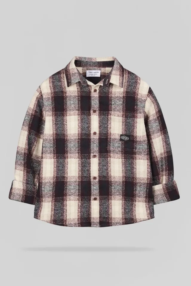 Teddy Smith C-Valentin ML camicia quadri bordeaux ragazzo