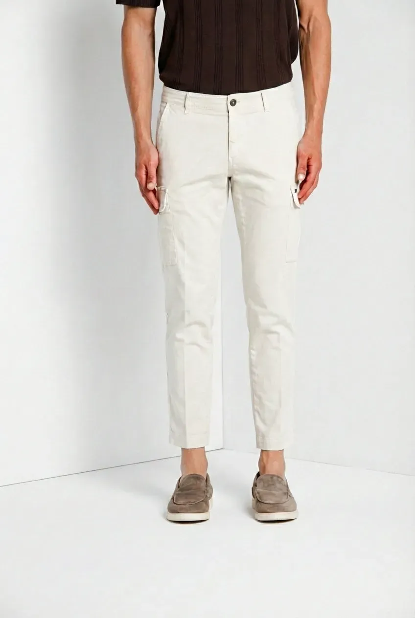 Mason's Chile Pantalone Cargo Raso Gesso Extra Slim
