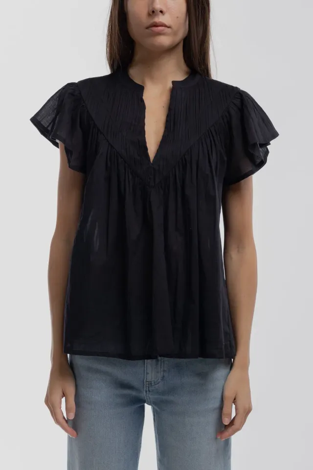 Teddy Smith T-Amanda Top Nero Cotone Donna