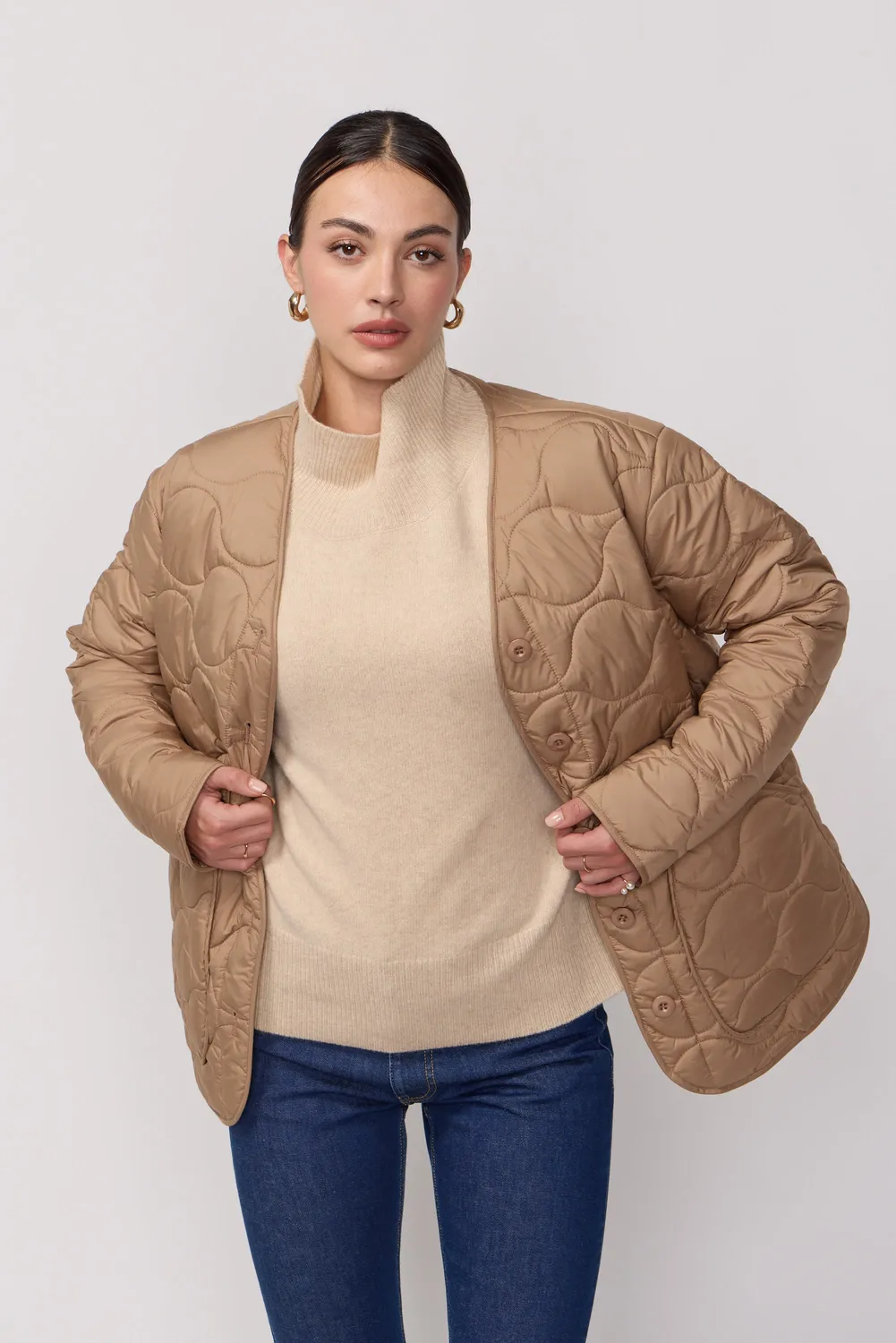 acquaverde Camo giacca trapuntata camel leggera