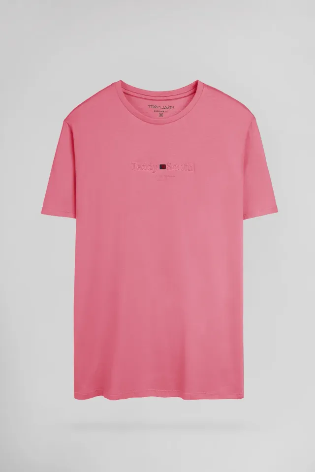 Teddy Smith T-Jim MC t-shirt girocollo rosa vivo