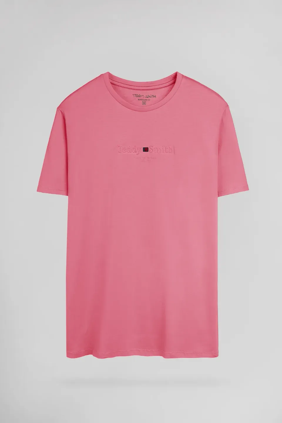 Teddy Smith T-Jim MC t-shirt girocollo rosa vivo