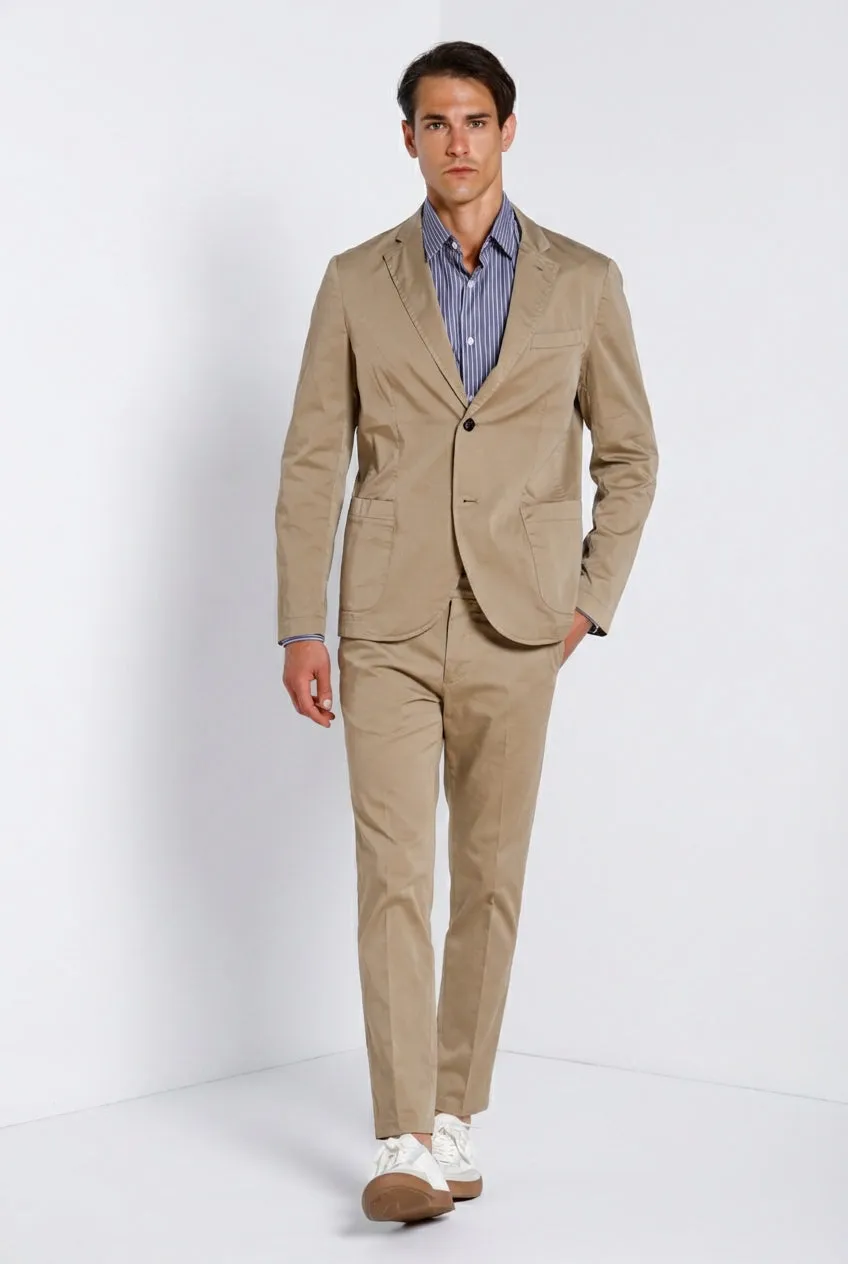 Mason's Da Vinci Travel blazer uomo kaki raso tecnico stretch
