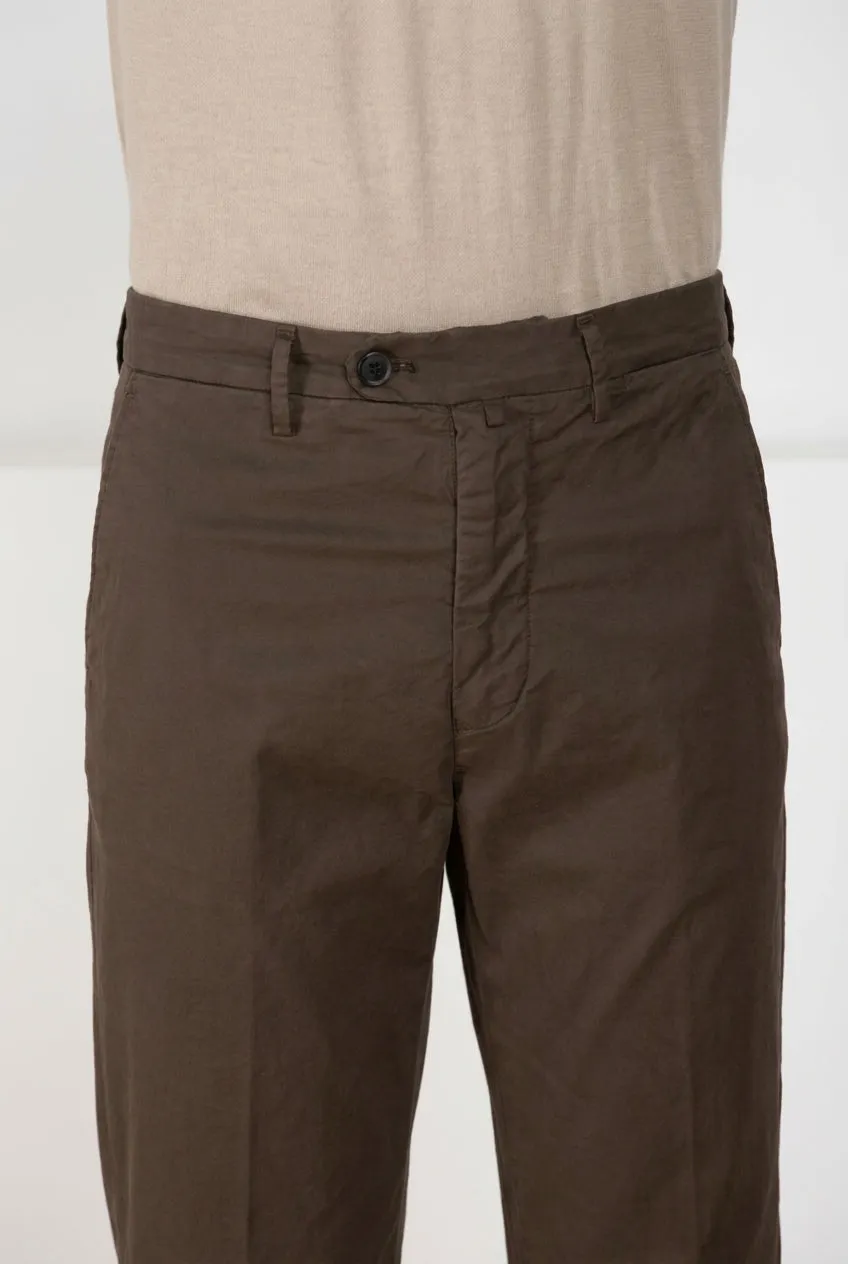 Mason's Boston Chino Uomo Marrone Relaxed Fit Stretch