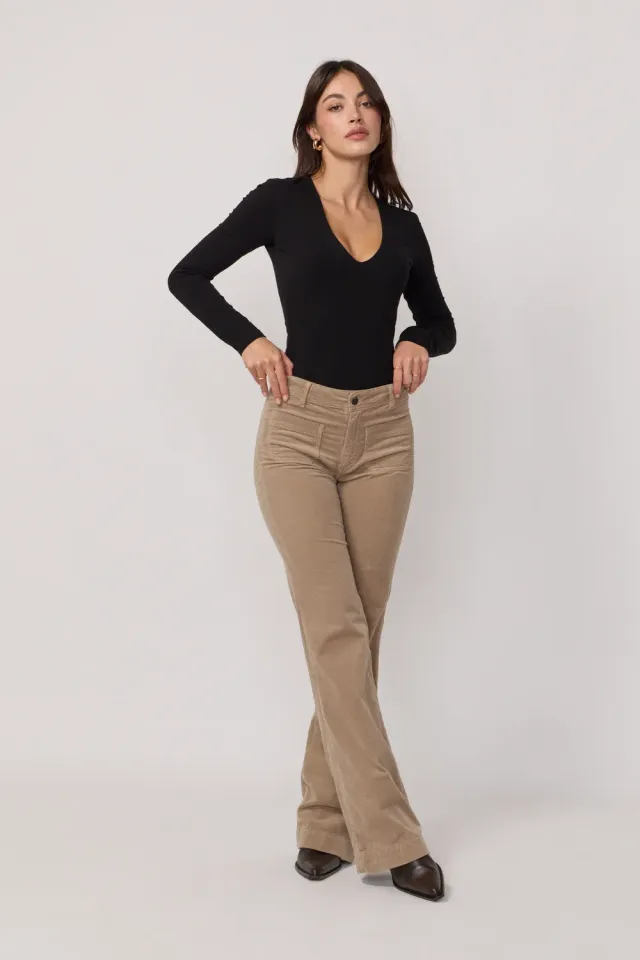 acquaverde Charlotte pantalone velluto argile bootcut