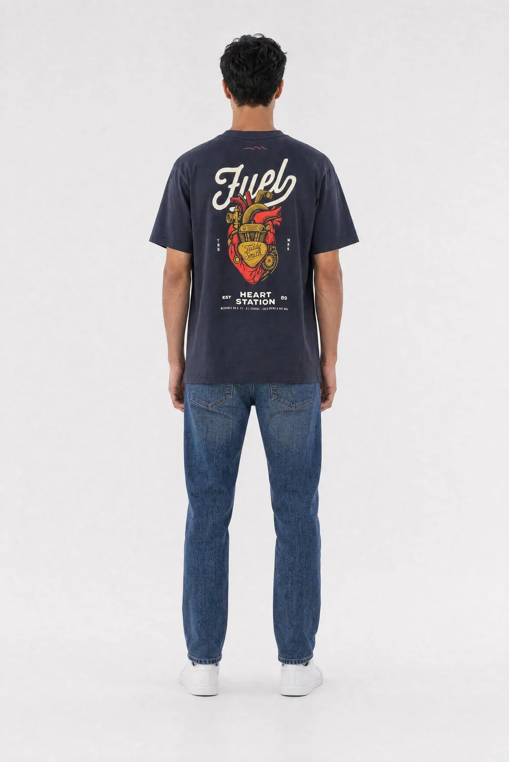 Teddy Smith T-Motorheat Dark Navy t-shirt loose fit uomo