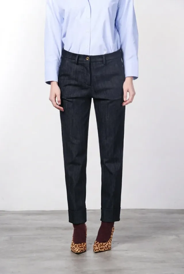 Mason's New York Carrot chino donna denim blu navy