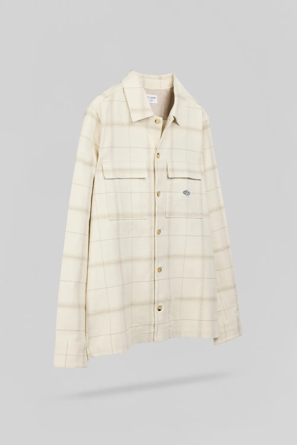Teddy Smith C-Luis ML camicia quadri crema uomo cotone