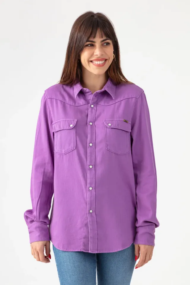 acquaverde Clyde camicia Iris stile western