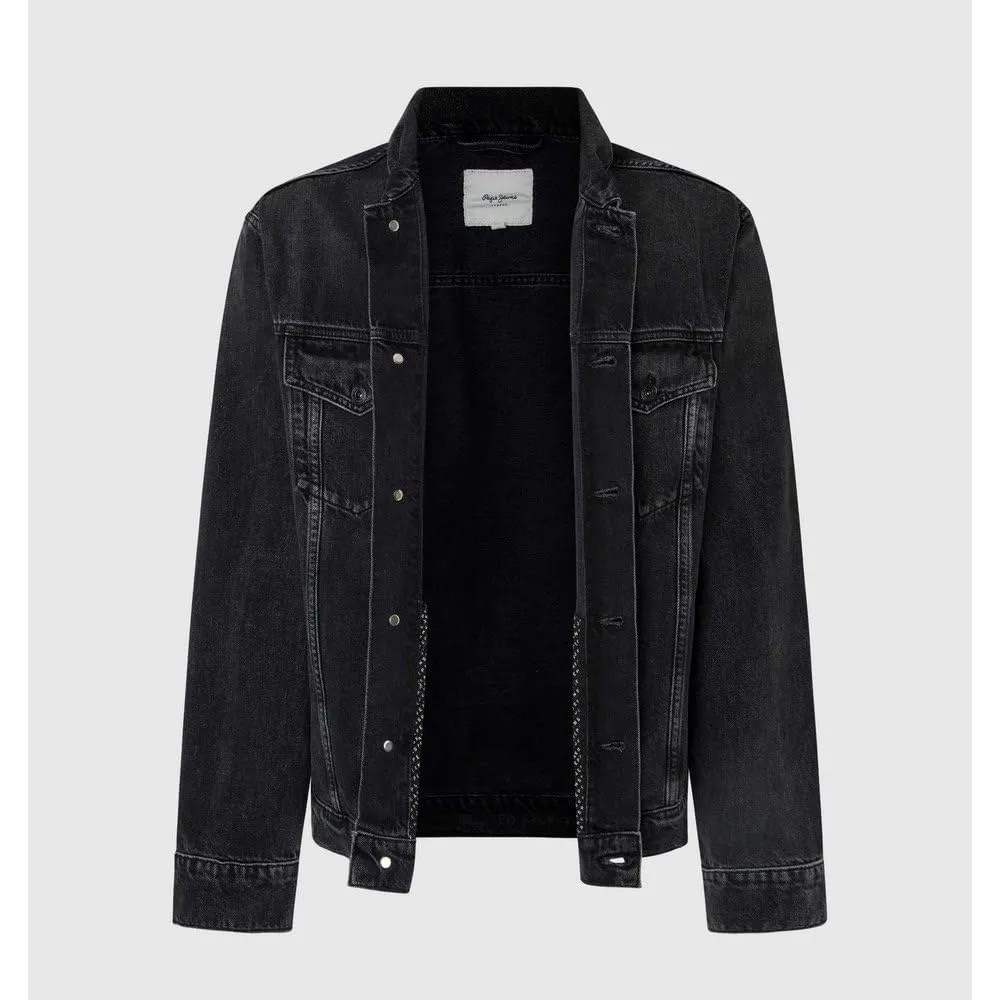 Pepe Jeans giacca jeans uomo M nero usato destroyed