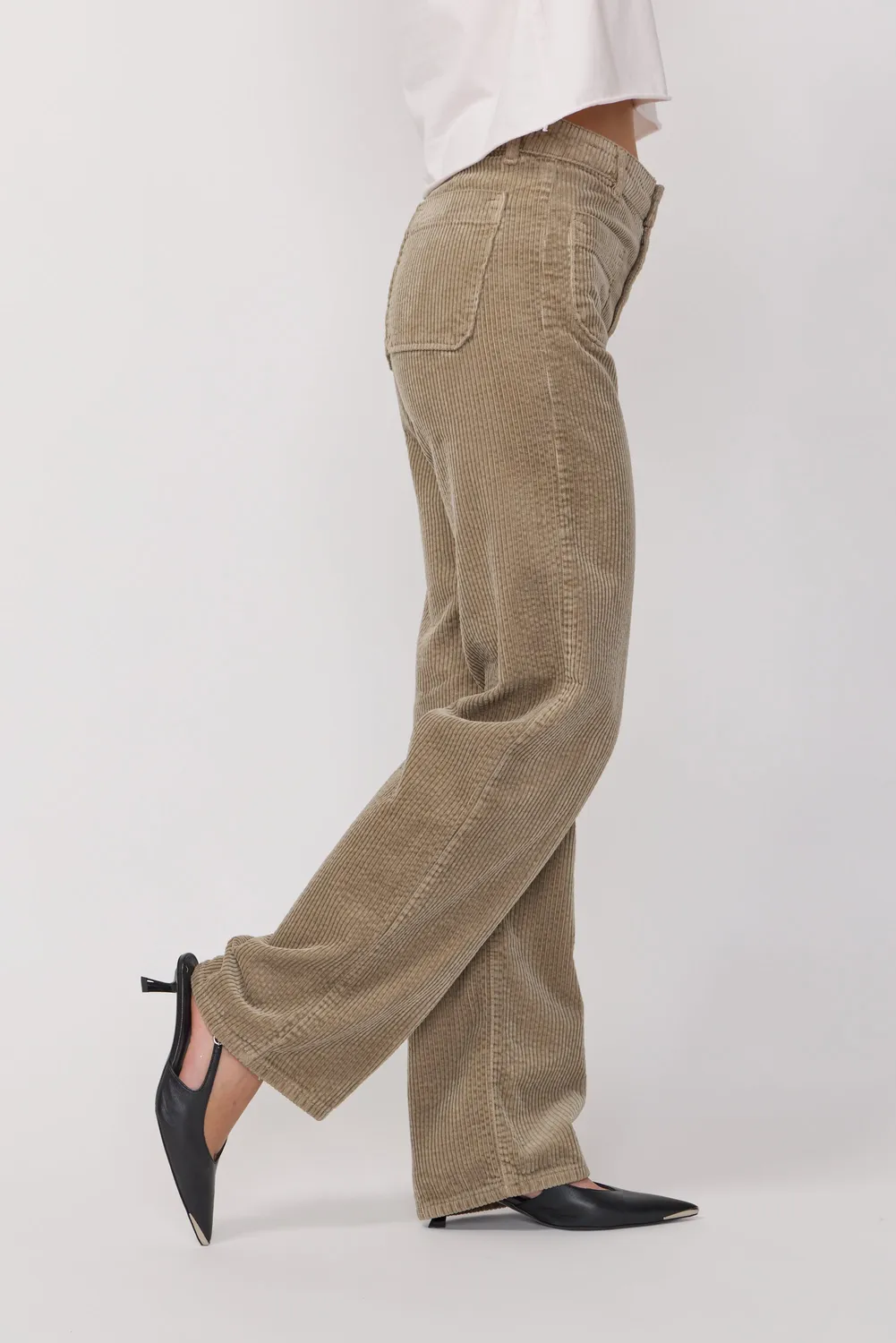 Acquaverde Melvil pantalone Argile flare velluto