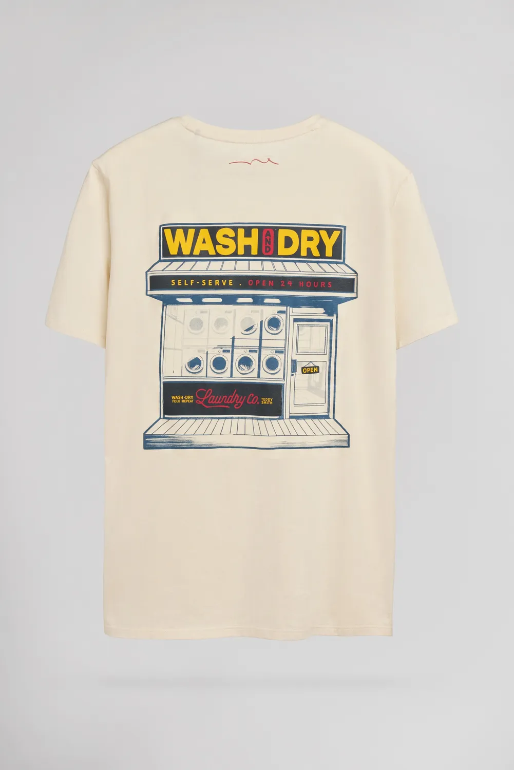 Teddy Smith T-Laundry t-shirt crema uomo stampa