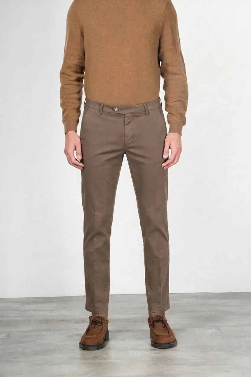 Mason's Torino Flex pantalone chino uomo marrone slim