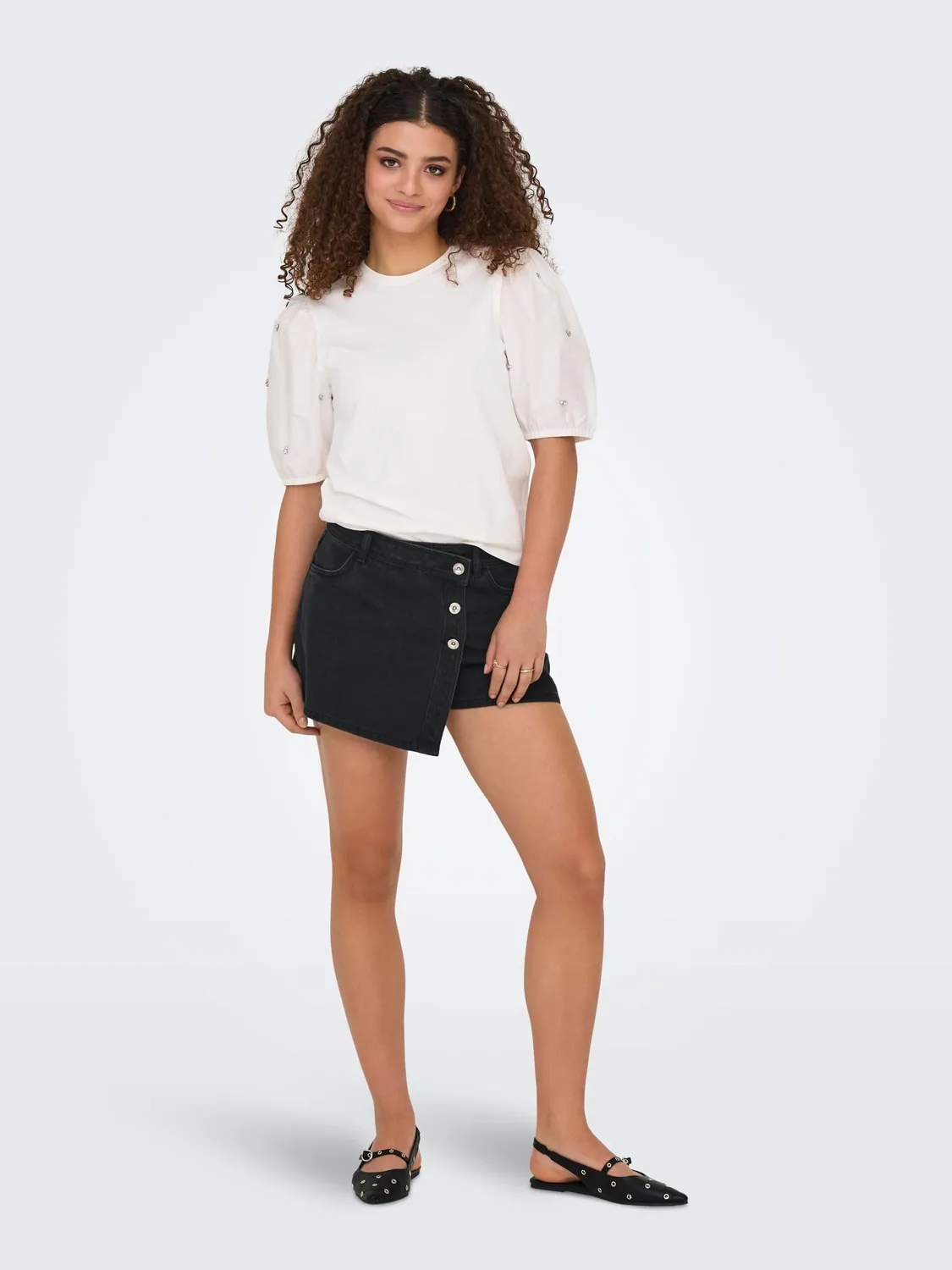 ONLY Onllesly gonna jeans nera delavé denim