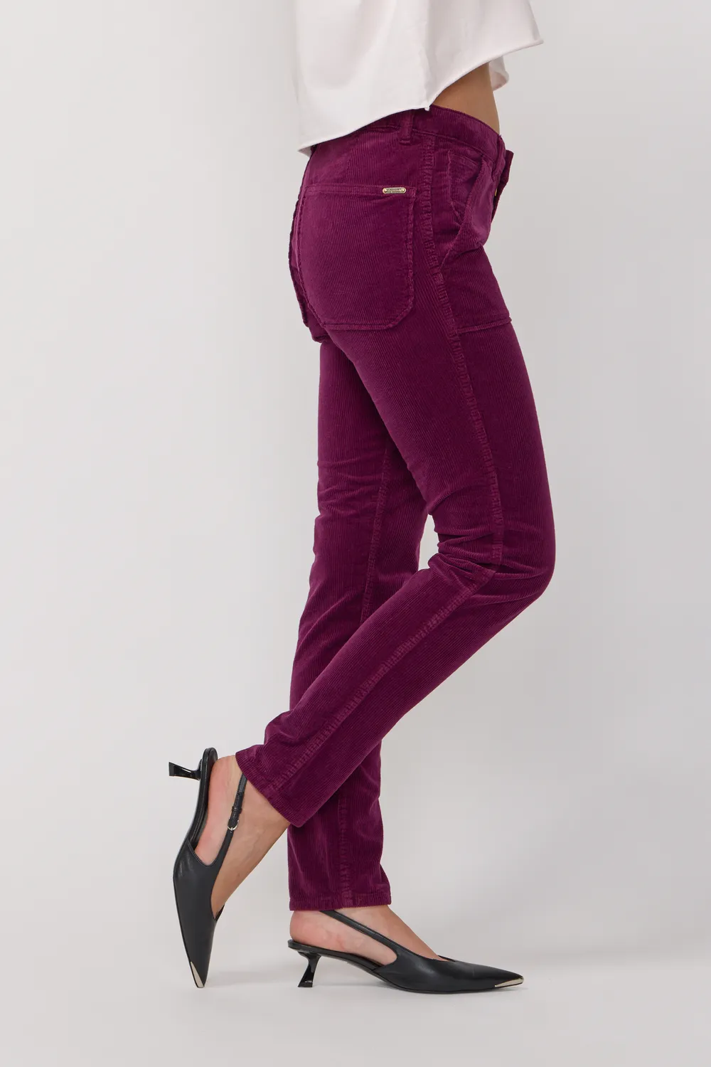 Acquaverde Pierce Figue pantalone velluto mid-rise