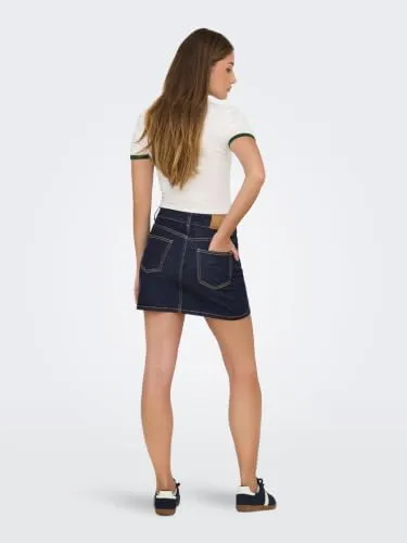 ONLY Onljuicy Minigonna Jeans Blu Scuro XS denim