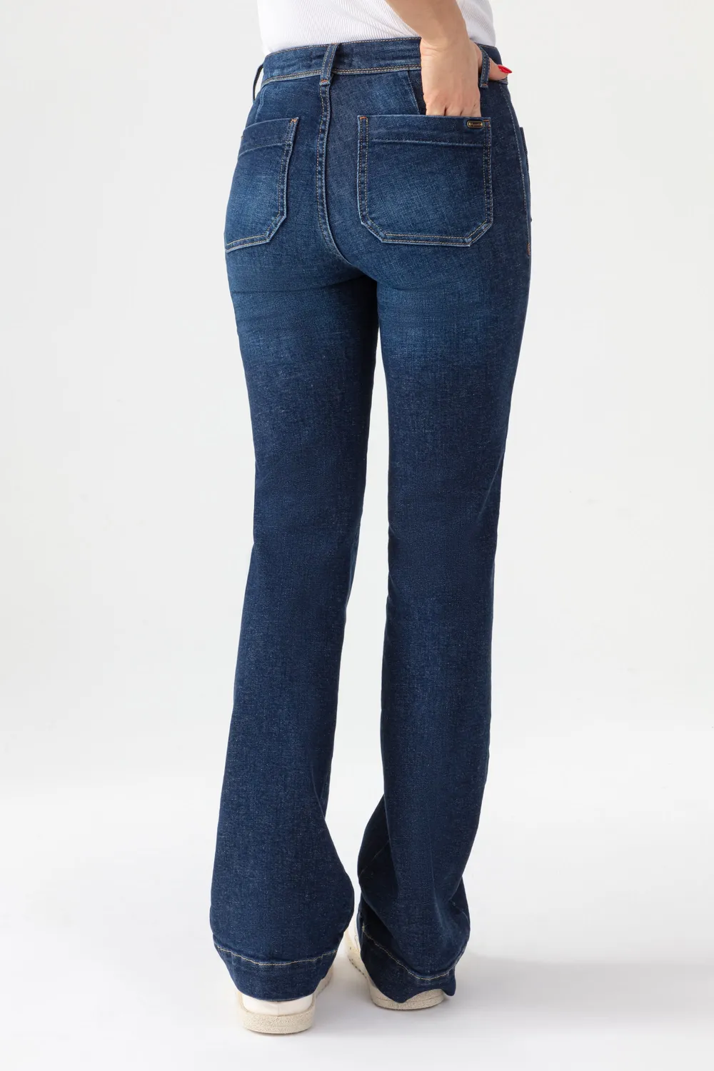 Acquaverde Charlotte jeans bootcut Dark Wash vita media