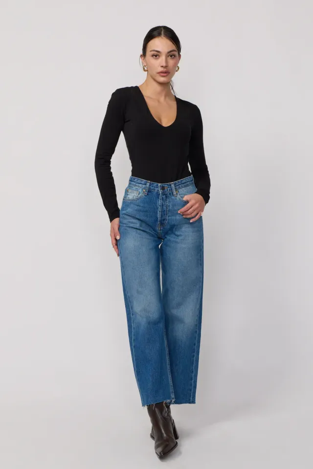 Acquaverde Thelma Jeans Dritti Dirty Vita Alta Rigidi