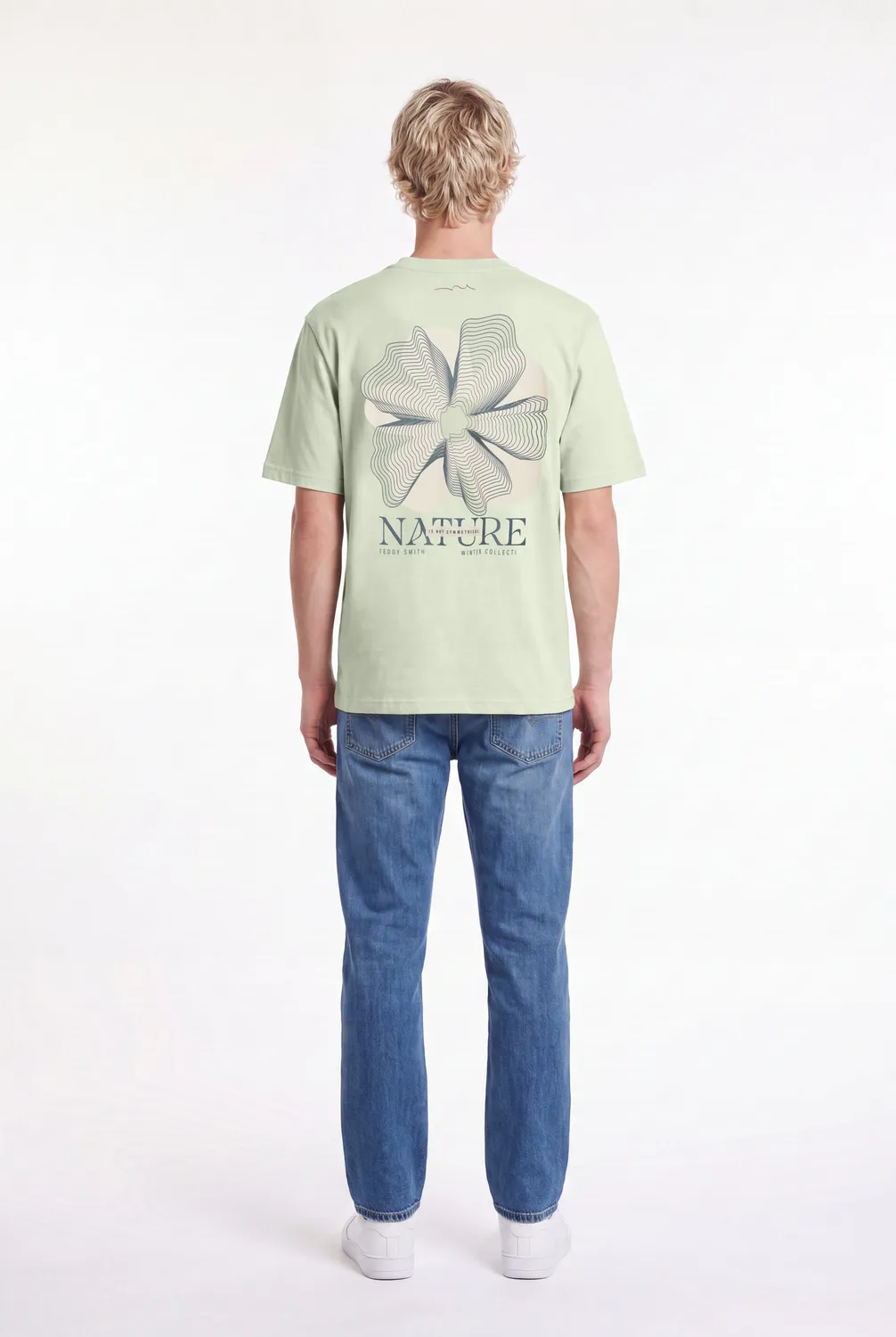 Teddy Smith T-Nature MC t-shirt verde nacre 100% cotone
