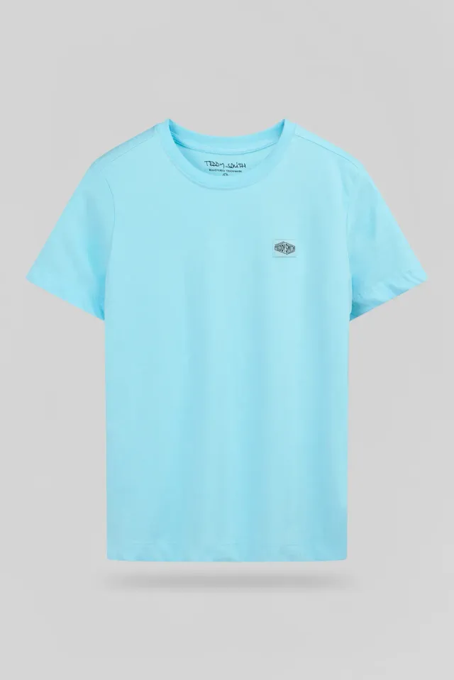 Teddy Smith T-LIONEL MC JR T-Shirt Bambino Bleu Lagon