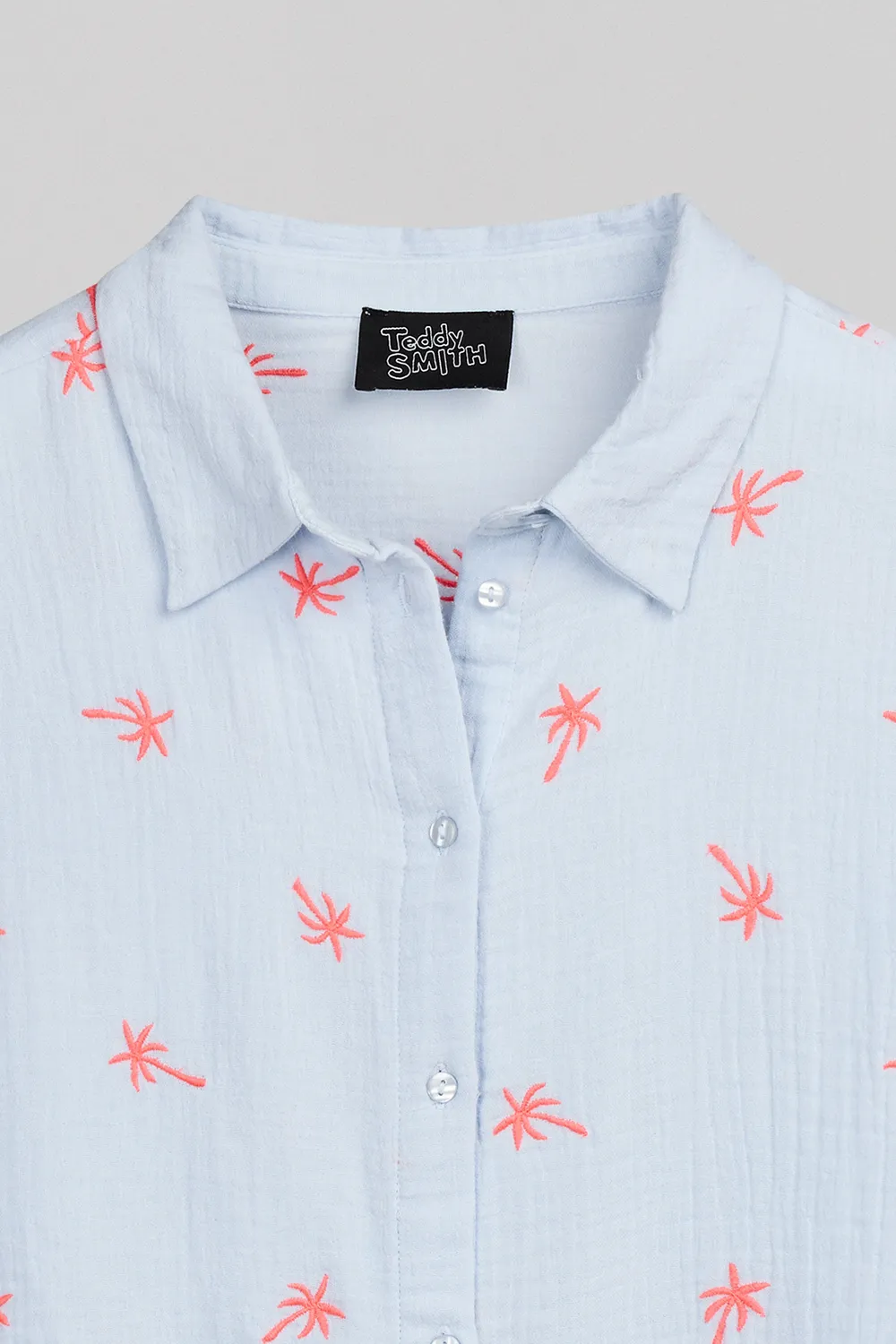 Teddy Smith C-Livana ML camicia azzurra palme donna