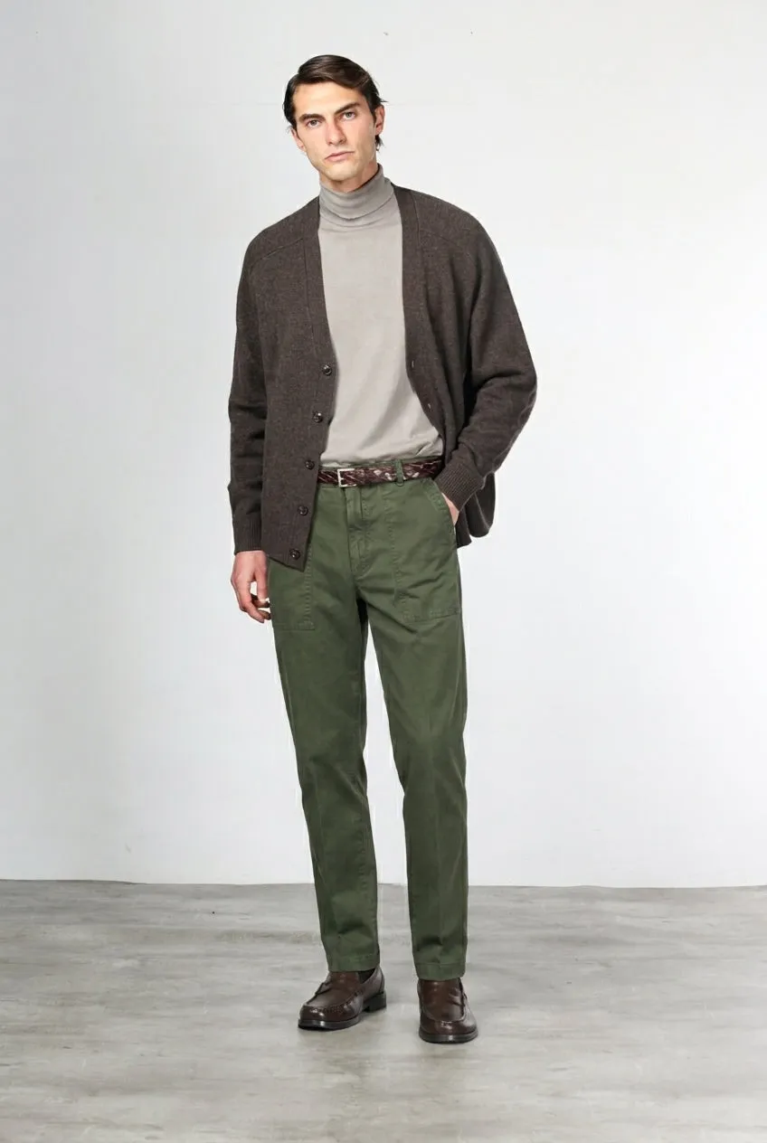 Mason's Prescott Chino Uomo Verde Scuro Relaxed Gabardina