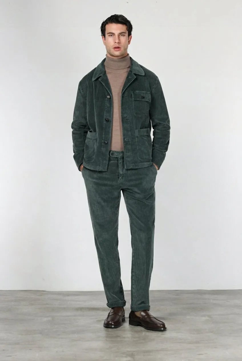 Mason's Chile Work Jacket overshirt velluto verde scuro