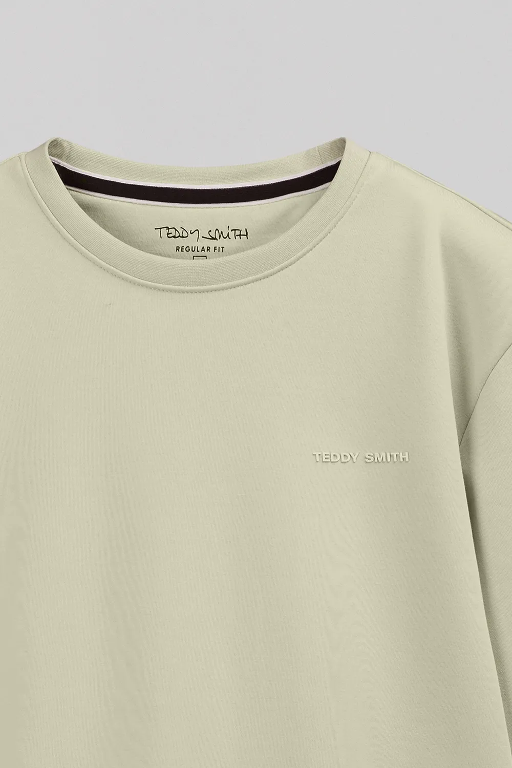 Teddy Smith S-Nark felpa girocollo verde salvia uomo