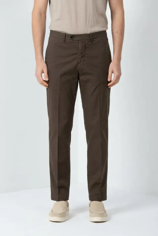 Mason's Boston Chino Uomo Marrone Relaxed Fit Stretch