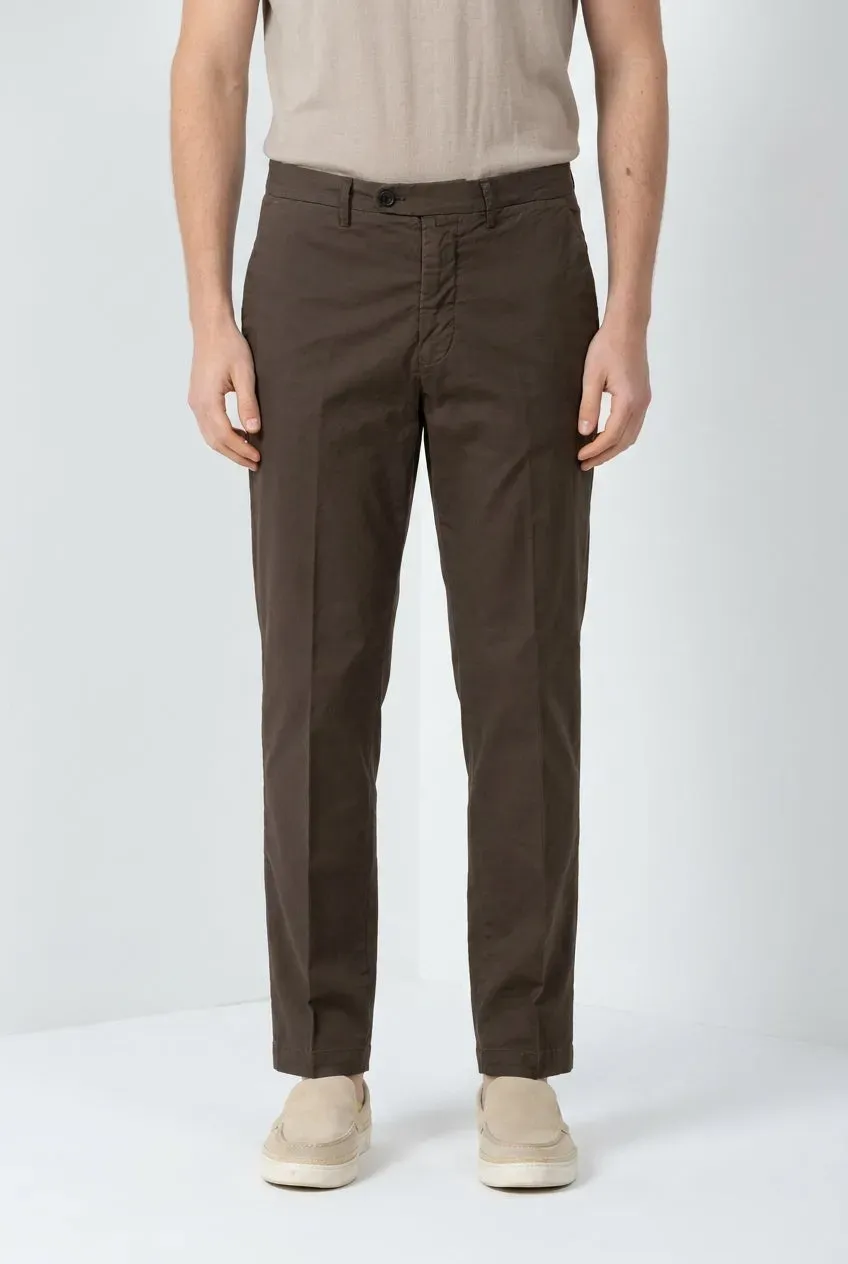 Mason's Boston Chino Uomo Marrone Relaxed Fit Stretch