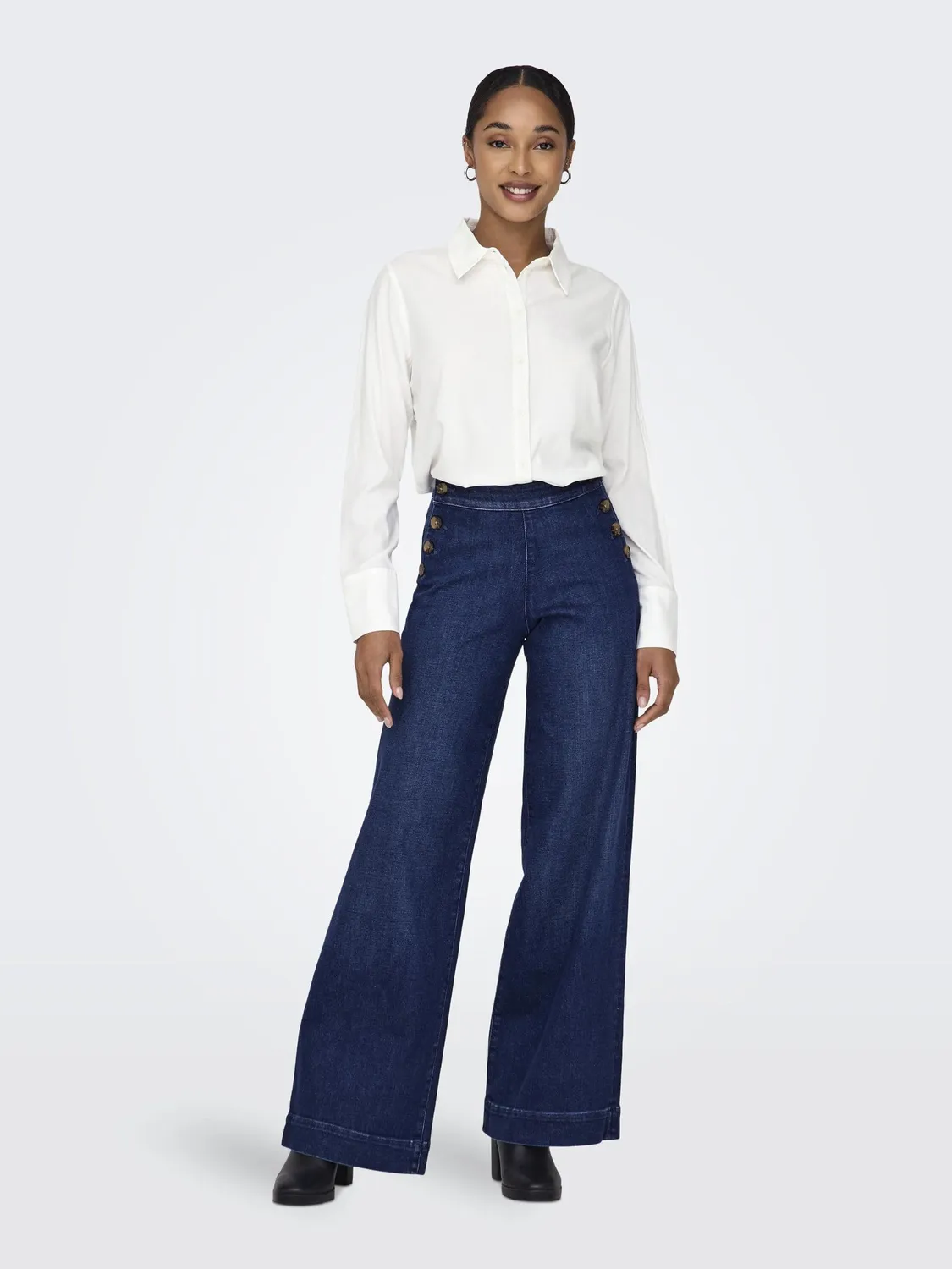 ONLY Onlberit Shirt camicia donna M nera righe