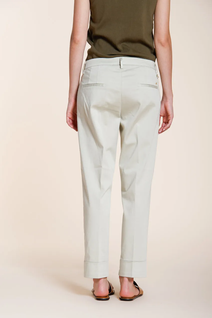 Mason's New York Carrot chino donna grigio perla raso stretch
