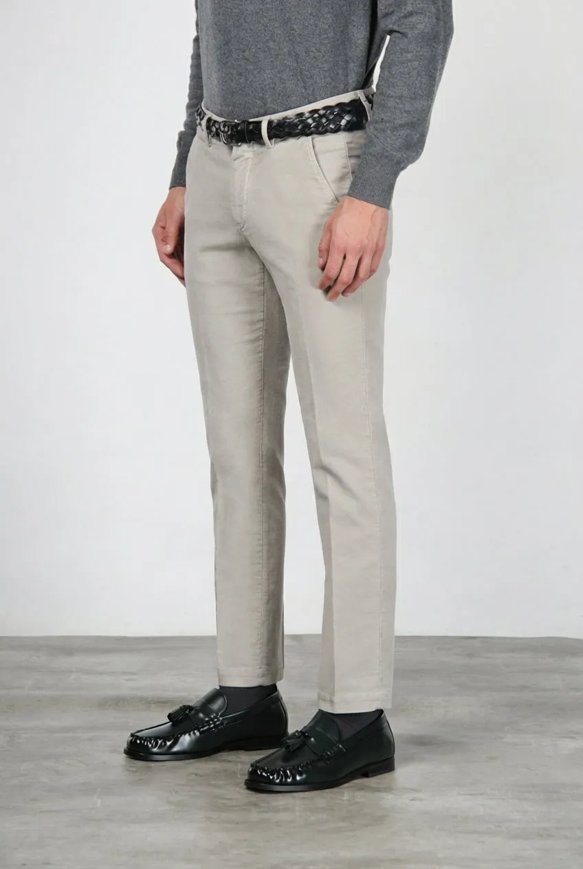 Mason's Torino chino uomo grigio velluto slim