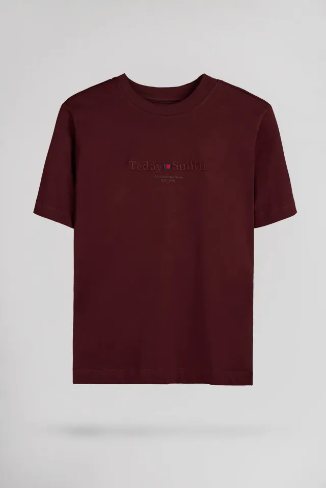 Teddy Smith T-Jim MC JR t-shirt bordeaux ragazzo