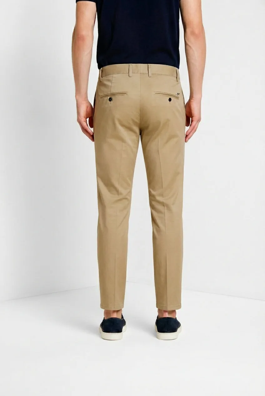Mason's Milano pantalone chino uomo beige gabardina extra slim