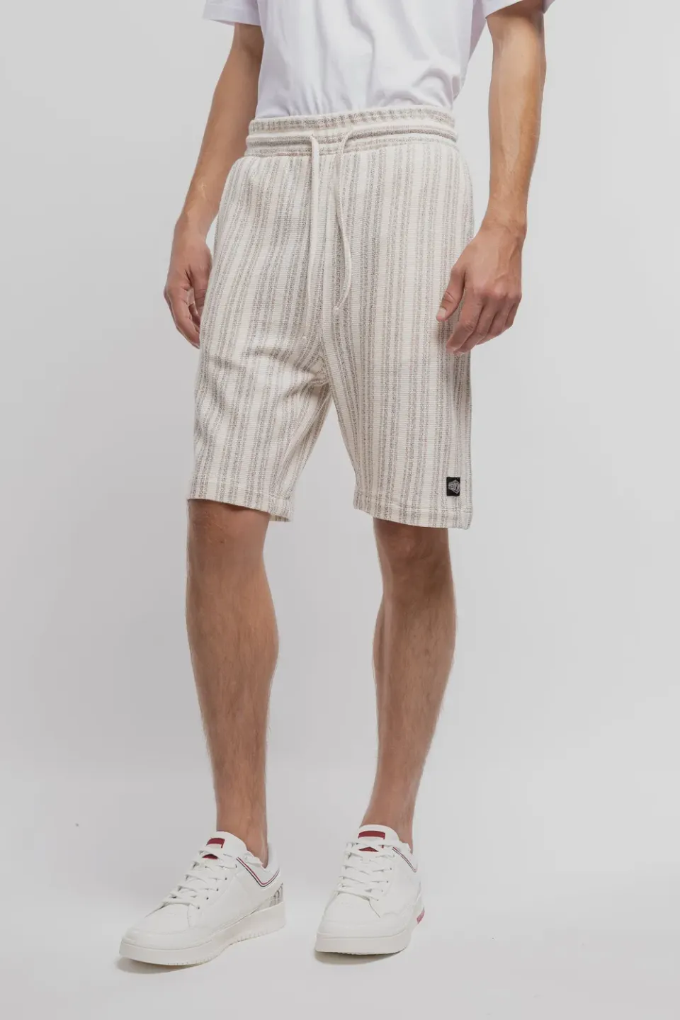 Teddy Smith S-Akuma short uomo righe middle white