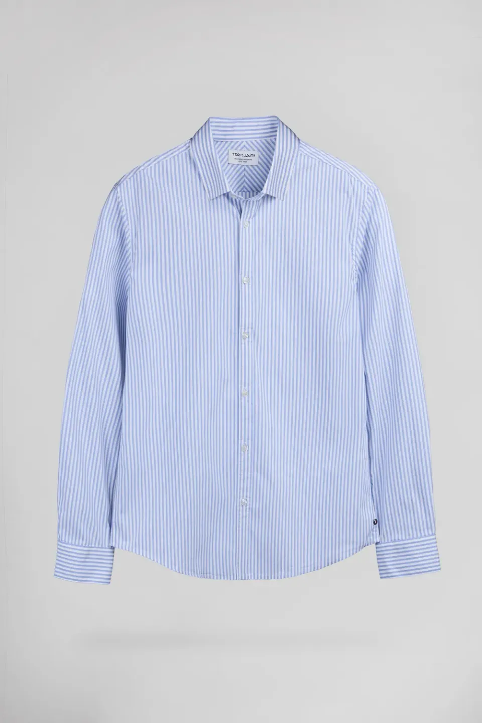 Teddy Smith Carton ML camicia slim righe bianco blu uomo